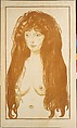 The Sin (Woman with Red Hair and Green Eyes), Edvard Munch (Norwegian, Løten 1863–1944 Ekely), Lithograph printed in yellow, red and green
