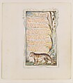 Songs of Experience: The Tyger, William Blake (British, London 1757–1827 London), Relief etching printed in orange-brown ink and hand-colored with watercolor and shell gold