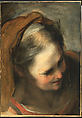 Head of an Old Woman Looking to Lower Right (Saint Elizabeth), Federico Barocci (Italian, Urbino ca. 1535–1612 Urbino), Brush and oil paint