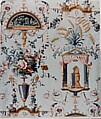 Floral Wallpaper with Classical Elements, Réveillon, Block-printed wallpaper