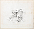 Paris and Helen, Jacques Louis David  French, Black chalk