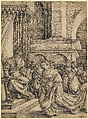 Esther before Ahasuerus, Frans Crabbe van Espleghem (Netherlandish, Mechelen ca. 1480–1553 Mechelen), Pen and dark brown ink with touches of gray-brown wash over black chalk, incised for transfer