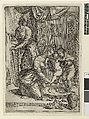 Bathing of Christ, Battista Angolo del Moro (Italian, Verona ca. 1515–ca. 1573 Murano), Etching with engraving and drypoint
