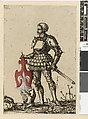 Four Augsburg Nobles in Full Armor, from Augsburg Book of Peerage (Das Augsburger Geschlechterbuch), Hans Burgkmair the Younger (1500–ca. 1562), Etching with hand coloring
