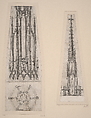 Design for a Baldachin (in two parts), with Body and Hexagonal Plan (left) and Spire (right), Wenzel von Olmütz  German, Engraving