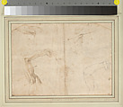 Six Studies of an Elevated Left Arm with Shoulder, Michelangelo Buonarroti (Italian, Caprese 1475–1564 Rome), Black chalk, pen and brown ink