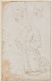 Studies for Kneeling Youths, Perugino (Pietro di Cristoforo Vannucci)  Italian, Metalpoint on paper prepared pale pink-cream
