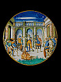 The Death of Lucretia before a Concourse of Roman Citizens, Guido de Merlino  Italian, Tin-glazed earthenware (maiolica)
