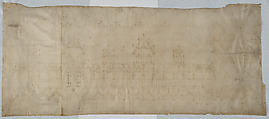 Design for the Palace of the Great Council in Mechelen, Rombout II Keldermans  German, Pen and ink, over partial blind ruling with stylus, guided by straightedge, on parchment