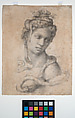 Female Figure Seen in Bust-Length from the Front (Cleopatra) (recto and verso), Michelangelo Buonarroti (Italian, Caprese 1475–1564 Rome), Black chalk (recto and verso)