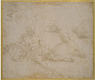 Study for Diogenes in The School of Athens, Stanza de la Segnatura, Raphael (Raffaello Sanzio or Santi)  Italian, Metalpoint (silverpoint?), on paper prepared pink