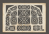 Cut-Paper Vaulting Patterns, from a Lodge Book (Bauhüttenbuch), Anonymous, German, Swabian Region, late 15th century  German, Paper on a dark brown ground