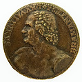 Portrait Medal of Bramante in Bust Length (obverse); Allegory of Architecture (Seated Woman with a Compass and T-Square) with Bramante's Design for Saint Peter's in the Background (reverse), Caradosso (Cristoforo Caradosso Foppa), Cast bronze