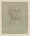 Head of a Bald Man in Three-Quarter View, Facing Right, Raphael (Raffaello Sanzio or Santi) Italian, Metalpoint, highlighted with white gouache, on paper prepared greenish gray
