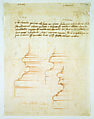 Designs for the Profiles of the Bases of Columns and Moldings for the Medici 
Chapel (recto); Plan of Architectural Complex (verso), Michelangelo Buonarroti (Italian, Caprese 1475–1564 Rome), Red chalk, pen and brown ink