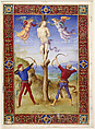 Martyrdom of Saint Sebastian, Perugino (Pietro di Cristoforo Vannucci)  Italian, Point of brush, gouache, watercolor, and ink, highlighted and signed in gold, on parchment (flesh side and burnished)