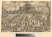 Skating Feast at Mechelen, Peeter van der Borcht (Netherlandish, Mechelen ca. 1535–1608 Antwerp), Etching