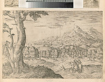 Landscape with Two Horsemen, Etienne DuPérac (French, ca. 1535–1604), Etching