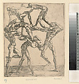 Pyramid of Men, Juste de Juste (French (born Italy), Florence 1501–1559 Tours), Etching