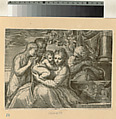 Holy Family with Two Saints, Battista Angolo del Moro (Italian, Verona ca. 1515–ca. 1573 Murano), Etching with engraving and drypoint