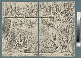 The Dangers of Human Ambition, Dirck Volckertsz Coornhert (Netherlandish, Amsterdam 1519/22–1590 Gouda), Etching from two plates printed on two sheets