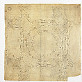 Elevation of the Inner Wall of the Porch(recto), and Floor Plan (verso) of the North Tower (Adlertor), Stephansdom (Saint Stephen’s Cathedral), Vienna, Lorenz Spenning or Workshop, Pen and black ink, over blind ruling with stylus, guided by compass and straightedge, on parchment