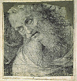 Bust of a Bearded Man (Cartoon Fragment for Joseph of Arimathea in the Altarpiece of Santa Chiara), Perugino (Pietro di Cristoforo Vannucci)  Italian, Black chalk, pricked for transfer, and squared, a second piece of paper (original) joined below, irregularly cut and roughly made up above