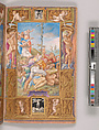 The Farnese Hours, opened at fols. 102v-103r (Crucifixion and the Brazen Serpent), Giulio Clovio (Italian, Brizane 1498–1578 Rome), Parchment