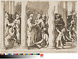 Saints Peter and John healing the Lame Man, Parmigianino (Girolamo Francesco Maria Mazzola) (Italian, Parma 1503–1540 Casalmaggiore), Etching with engraving and with a tone block printed in grey; second state of five