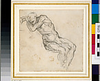 Sheet from the Sistine Ceiling sketchbook: a nude man sleeping (recto), study of a woman and child (verso), Michelangelo Buonarroti (Italian, Caprese 1475–1564 Rome), Black chalk (recto and verso)
