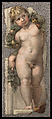 Standing Putto Bearing a Garland on a Curved Plaster Surface, Raphael (Raffaello Sanzio or Santi)  Italian, Detached fresco fragment with a layer of surface plaster, adhered to cork and anchored to a cadorite slab with aluminum brackets