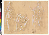 Bust of a Young Man and a Boy, Davide Ghirlandaio (David Bigordi) (Italian, Florence 1452–1525 Florence), Metalpoint, highlighted with white gouache, on ochre prepared paper.
