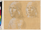 Bust of a Young Man and a Boy, Davide Ghirlandaio (David Bigordi) (Italian, Florence 1452–1525 Florence), Metalpoint, highlighted with white gouache, on ochre prepared paper.
