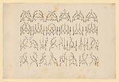 Schematic Representation of Tracery Elements, from Basler Goldschmiederisse (Basel goldsmith’s drawings), Jörg Schweiger the Elder, Pen and brown ink on paper