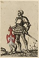Four Augsburg Nobles in Full Armor, from Augsburg Book of Peerage (Das Augsburger Geschlechterbuch), Hans Burgkmair the Younger (1500–ca. 1562), Etching with hand coloring
