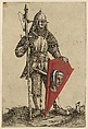 Four Augsburg Nobles in Full Armor, from Augsburg Book of Peerage (Das Augsburger Geschlechterbuch), Hans Burgkmair the Younger (1500–ca. 1562), Etching with hand coloring
