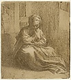 Woman Resting, Parmigianino (Girolamo Francesco Maria Mazzola) (Italian, Parma 1503–1540 Casalmaggiore), Etching with drypoint printed in brown; first state of four