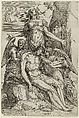 Pieta, Battista Angolo del Moro (Italian, Verona ca. 1515–ca. 1573 Murano), Etching with touches of drypoint