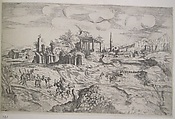 Landscape with Ruins, Girolamo Porro (Italian, 1520–1604), Etching