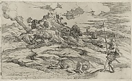 Saint Theodore and the Dragon, Anonymous, Italian, Venetian, 16th century, Etching and engraving, second state of three