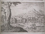 Landscape with Two Horsemen, Etienne DuPérac (French, ca. 1535–1604), Etching