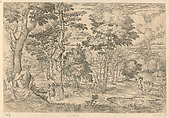 Satyrs in a Landscape, After Titian (Tiziano Vecellio) (Italian, Pieve di Cadore ca. 1485/90?–1576 Venice), Etching