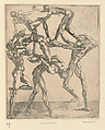 Pyramid of Men, Juste de Juste (French (born Italy), Florence 1501–1559 Tours), Etching