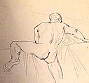 Man Seen from the Back, Théodore Gericault (French, Rouen 1791–1824 Paris), Graphite on tracing paper, laid down