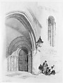 Doorway, Temple Church (Frontispiece), Thomas Shotter Boys  British, Lithograph, hand-colored