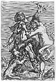 Two Fighting Beggars, Jacques Bellange (French, Bassigny (?) ca. 1575–1616 Nancy), Etching with stippling, engraving and drypoint; first state of two