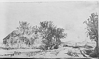 Landscape with a Farmhouse Along a Road Beside a Canal, Rembrandt (Rembrandt van Rijn) (Dutch, Leiden 1606–1669 Amsterdam), Drypoint