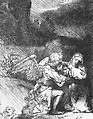 The Agony in the Garden, Rembrandt (Rembrandt van Rijn) (Dutch, Leiden 1606–1669 Amsterdam), Etching and drypoint, some plate tone; first of three states