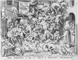 The Fall of the Magician, Pieter van der Heyden (Netherlandish, ca. 1525–1569), Engraving; first state of five