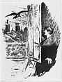 Open Here I Flung the Shutter, from "The Raven" by Edgar Allan Poe, Edouard Manet (French, Paris 1832–1883 Paris), Transfer lithograph; final state of five